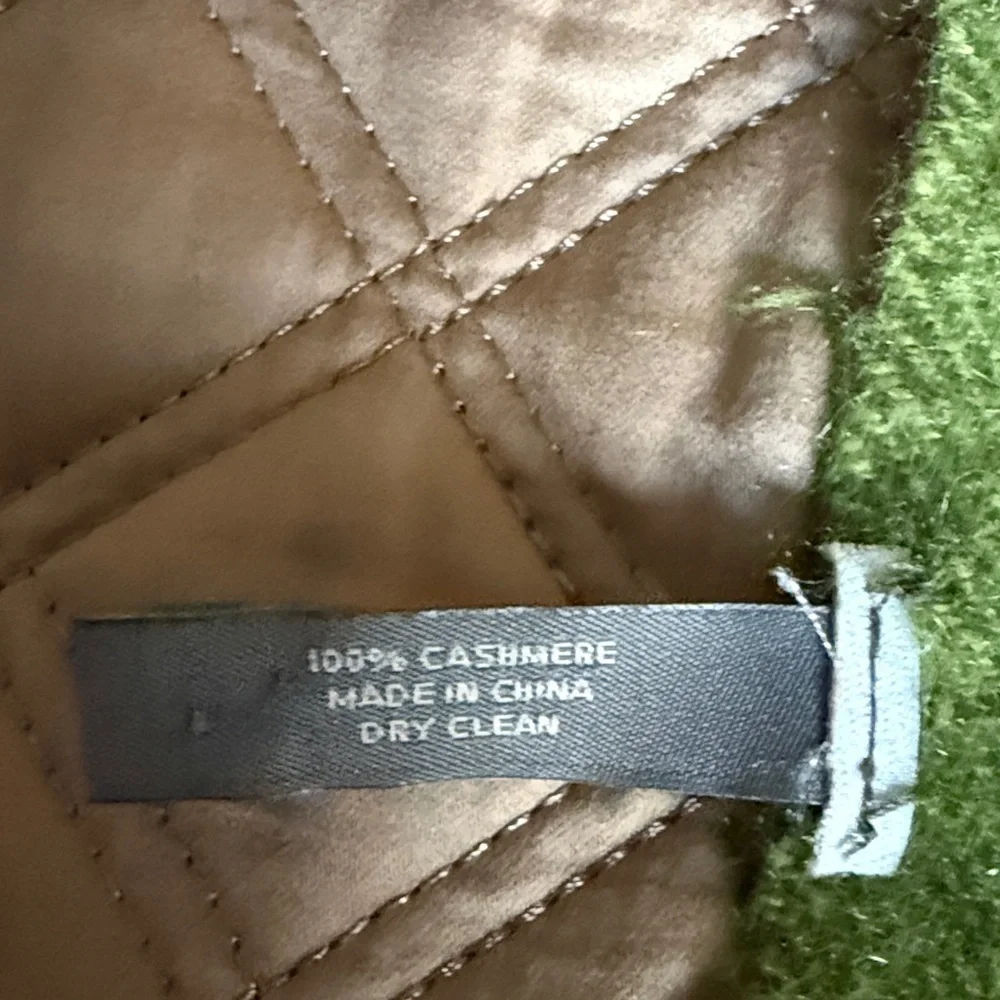 Ann Taylor Cashmere Long Scarf with Fringe with Green Ombre Wide Stripe. Unisex.